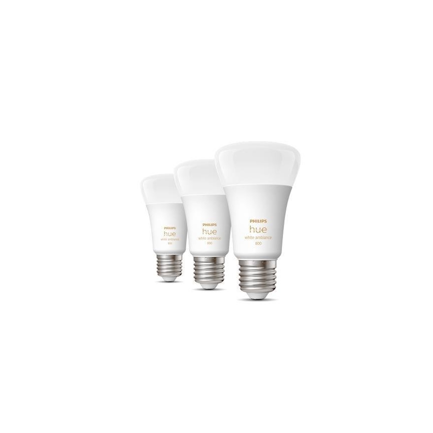 Confezione da 3 lampadine LED dimmerabili Philips Hue WHITE AMBIANCE A60 E27/6W/230V 2200-6500K