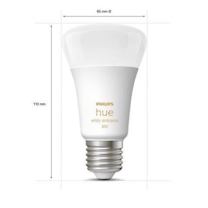 Confezione da 3 lampadine LED dimmerabili Philips Hue WHITE AMBIANCE A60 E27/6W/230V 2200-6500K