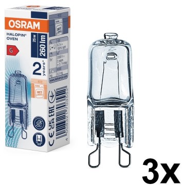 Confezione da 3 lampadine per forno HALOPIN G9/25W/230V 2700K - Osram