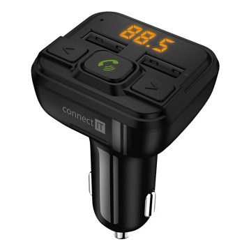 CONNECT IT CCC-8600-BK - Trasmettitore FM per auto con funzione vivavoce nero