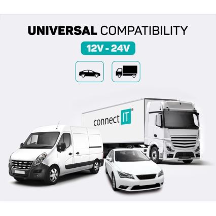 CONNECT IT CCC-8800-SL - FM-Sender fürs Auto mit Freisprechfunktion schwarz/silber