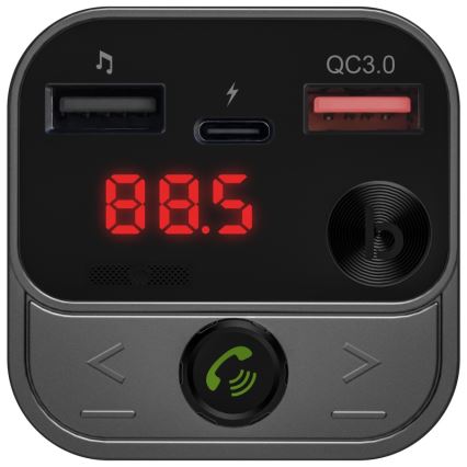 CONNECT IT CCC-8900-AN - Émetteur FM pour voiture avec fonction mains libres noir/argent
