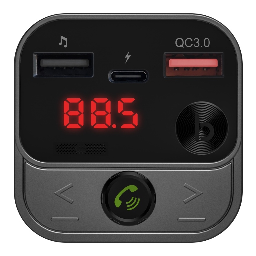 CONNECT IT CCC-8900-AN - Émetteur FM pour voiture avec fonction mains libres noir/argent