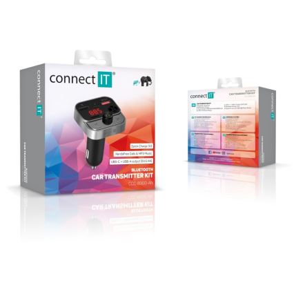 CONNECT IT CCC-8900-AN - Émetteur FM pour voiture avec fonction mains libres noir/argent