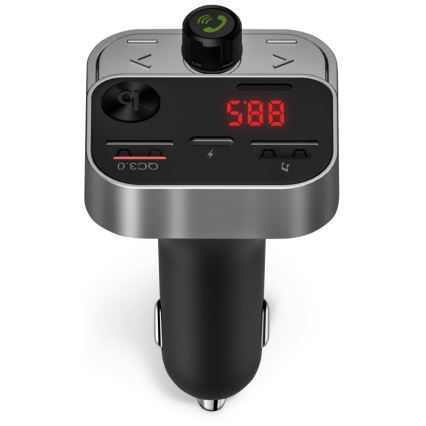 CONNECT IT CCC-8900-AN - Trasmettitore FM per auto con funzione vivavoce nero/argento