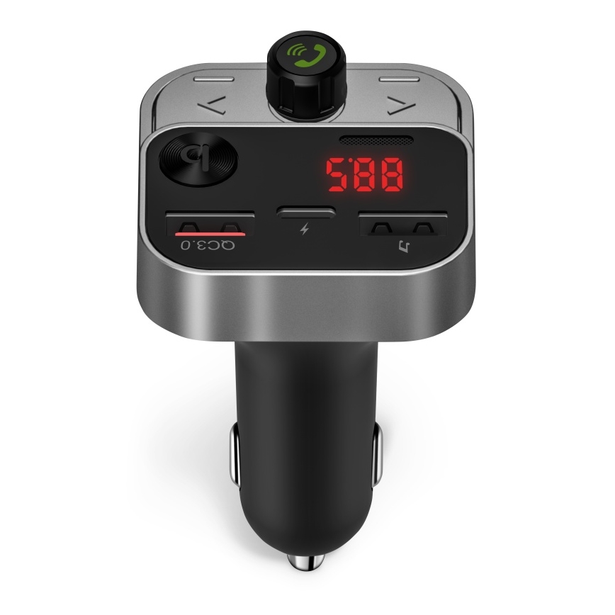 CONNECT IT CCC-8900-AN - Trasmettitore FM per auto con funzione vivavoce nero/argento