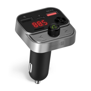 CONNECT IT CCC-8900-AN - Trasmettitore FM per auto con funzione vivavoce nero/argento