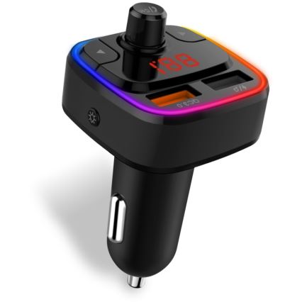 CONNECT IT CCC-9090-BK - LED RGB Émetteur FM pour voiture avec fonction mains libres noir
