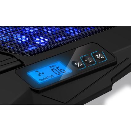 CONNECT IT CCP-2200-BK - Pad di raffreddamento per laptop 4x ventilatore 2xUSB nero//blu