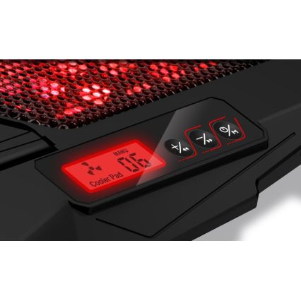 CONNECT IT CCP-2200-RD - Pad di raffreddamento per laptop 4x ventilatore 2xUSB nero/rosso