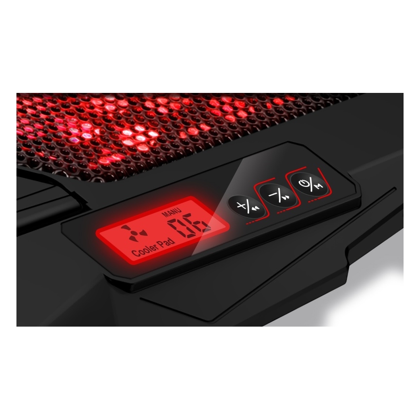 CONNECT IT CCP-2200-RD - Pad di raffreddamento per laptop 4x ventilatore 2xUSB nero/rosso