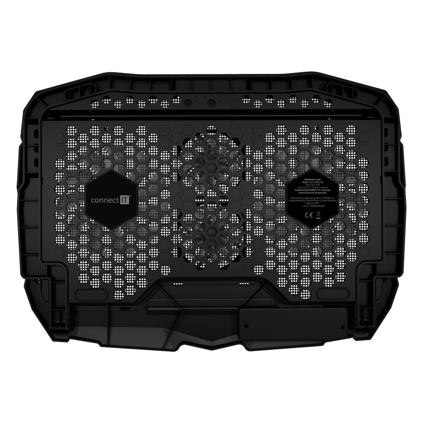 CONNECT IT CCP-2200-RD - Pad di raffreddamento per laptop 4x ventilatore 2xUSB nero/rosso