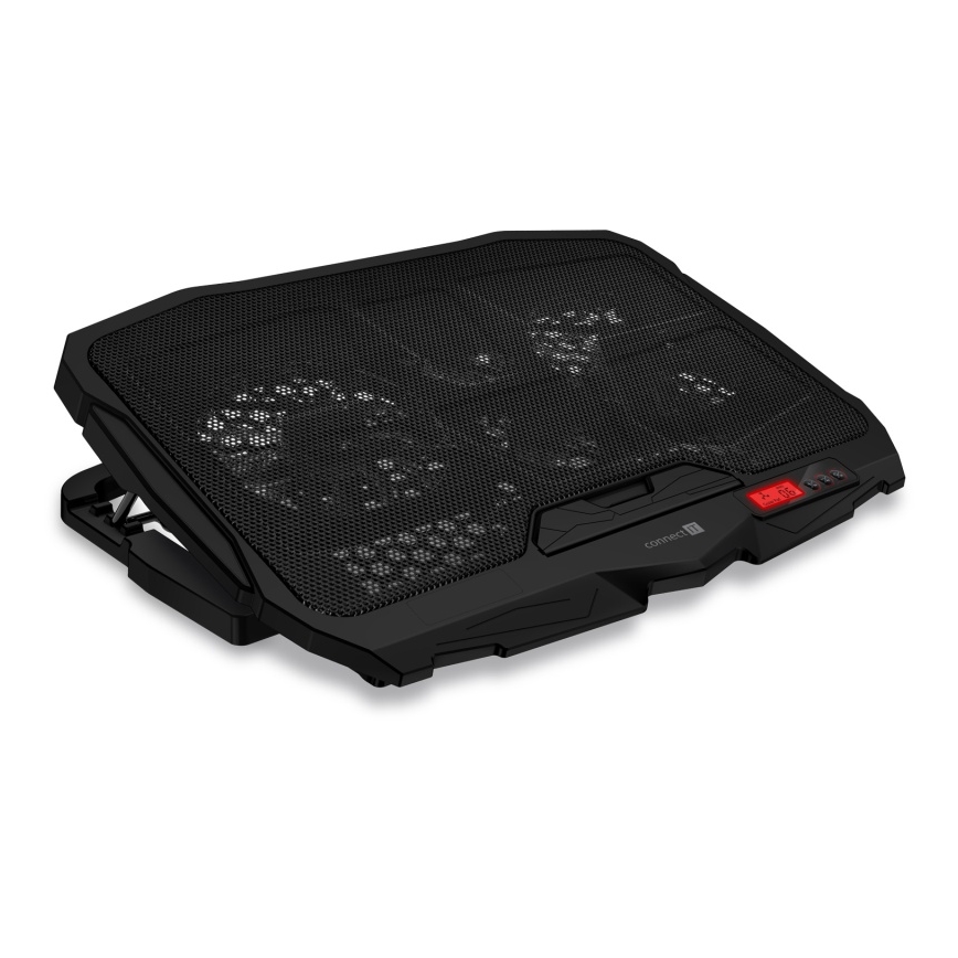 CONNECT IT CCP-2200-RD - Pad di raffreddamento per laptop 4x ventilatore 2xUSB nero/rosso