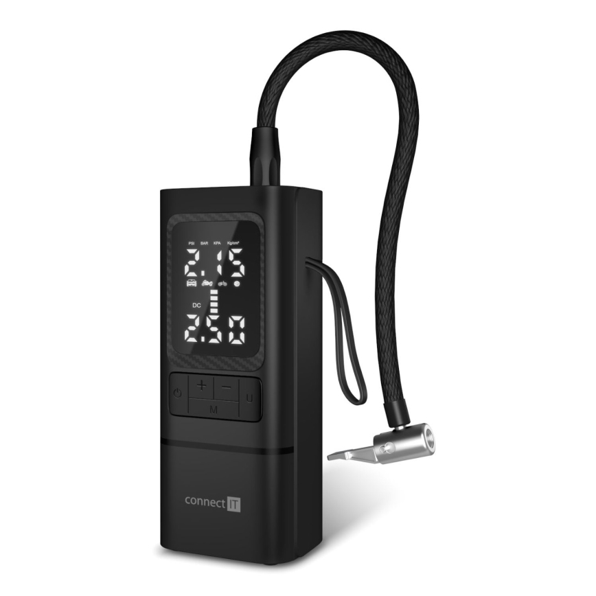 CONNECT IT CFF-4500-BK - Compresseur numérique de poche AirFlow 80W/6000 mAh noir