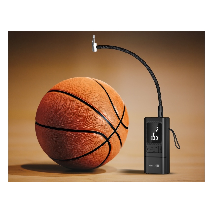 CONNECT IT CFF-4500-BK - Compresseur numérique de poche AirFlow 80W/6000 mAh noir