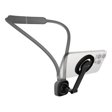 CONNECT IT CFF-6020-GY - Support de téléphone magnétique flexible à porter autour du cou, compatible MagSafe
