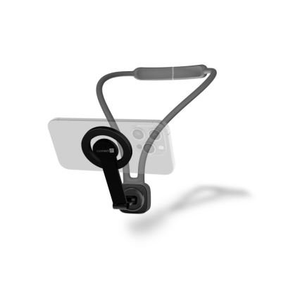 CONNECT IT CFF-6020-GY - Support de téléphone magnétique flexible à porter autour du cou, compatible MagSafe