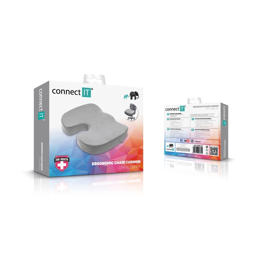 CONNECT IT CFH-5290-GY - Cuscino per sedie ergonomiche grigio