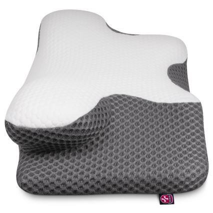 CONNECT IT CFH-6031-WH - Coussin anatomique Lyra blanc/gris