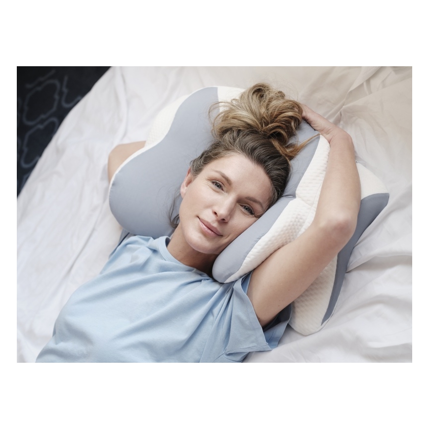 CONNECT IT CFH-6032-WH - Coussin anatomique Gemini blanc/gris