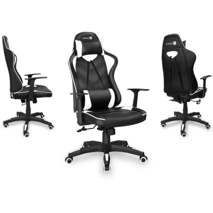 CONNECT IT CGC-0700-WH - Sedia da gaming LeMans Pro nero/bianco