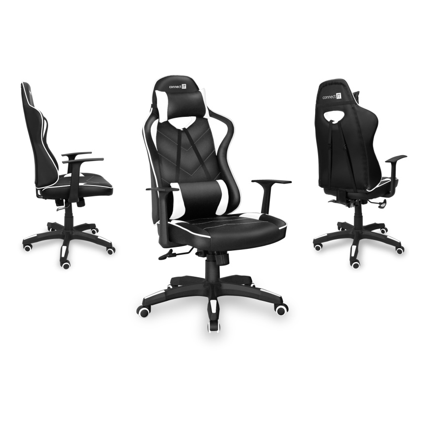 CONNECT IT CGC-0700-WH - Sedia da gaming LeMans Pro nero/bianco