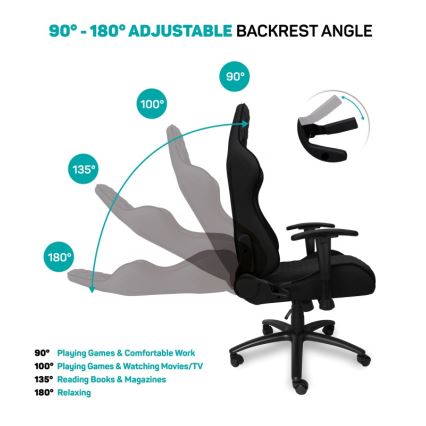 CONNECT IT CGC-1200-BK - Sedia da gioco Monaco Pro nera