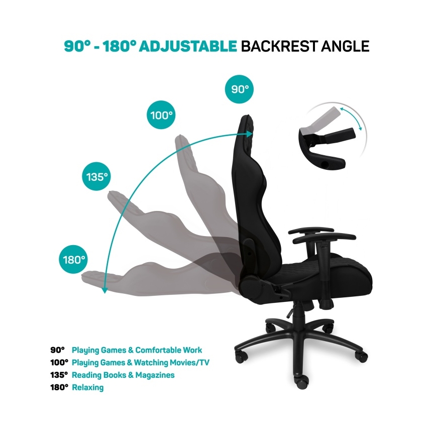 CONNECT IT CGC-1200-BK - Sedia da gioco Monaco Pro nera