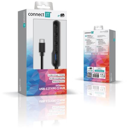 CONNECT IT CHU-5000-BK - USB-C hub 4in1
