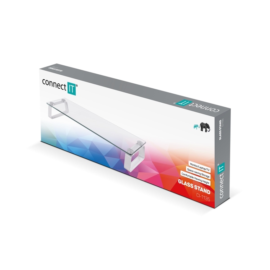 CONNECT IT CI-1135 - Multifunzione base in vetro limpido/bianco