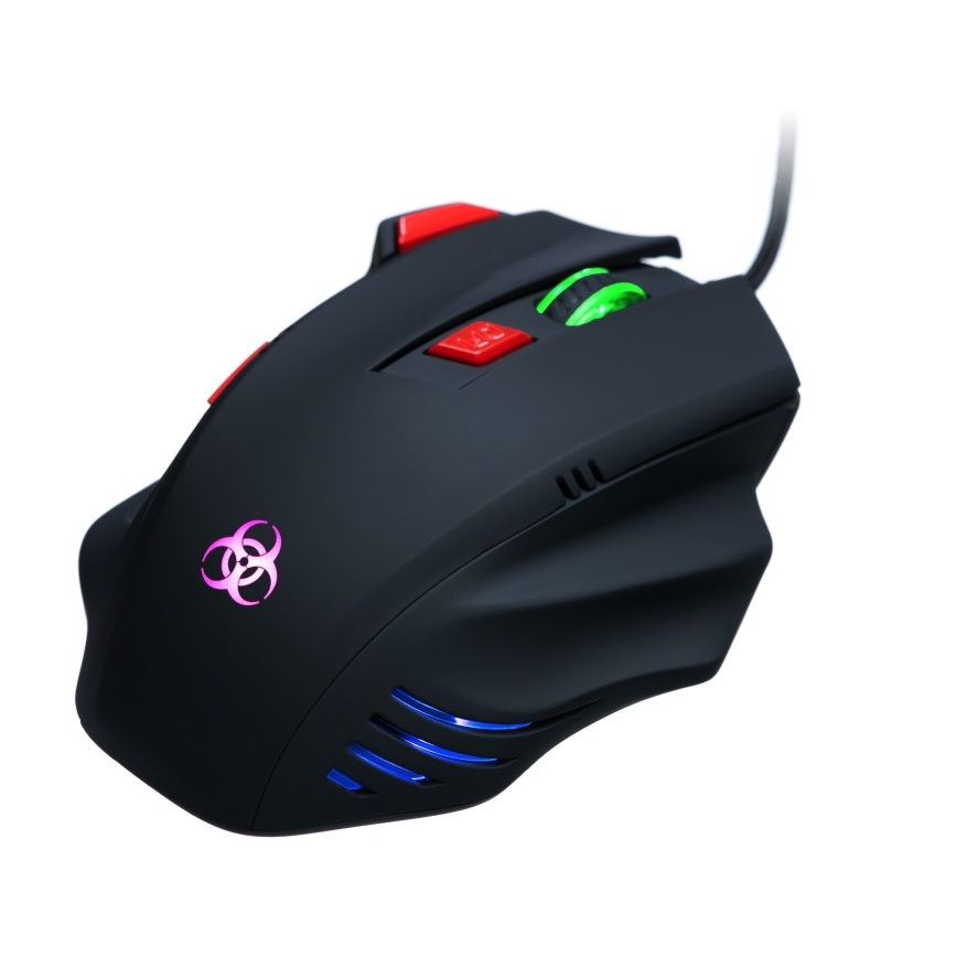CONNECT IT CI-191 - LED Mouse da gioco con cavo 800/1600/2400/3200 DPI nero