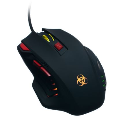 CONNECT IT CI-191 - LED Mouse da gioco con cavo 800/1600/2400/3200 DPI nero
