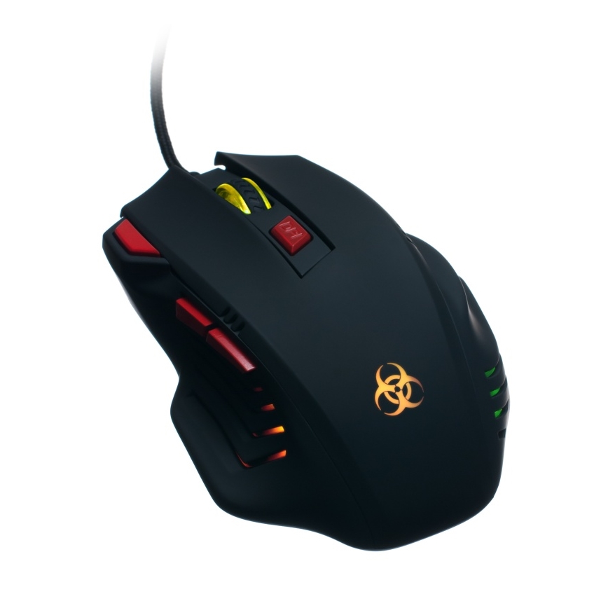 CONNECT IT CI-191 - LED Mouse da gioco con cavo 800/1600/2400/3200 DPI nero
