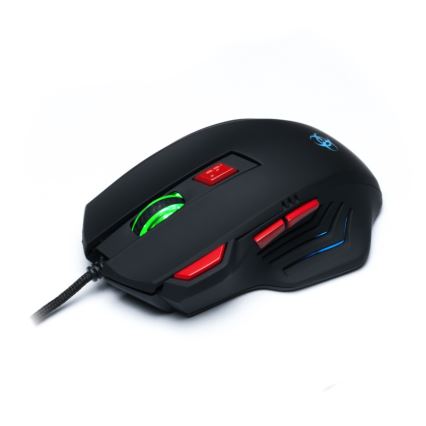 CONNECT IT CI-191 - LED Mouse da gioco con cavo 800/1600/2400/3200 DPI nero