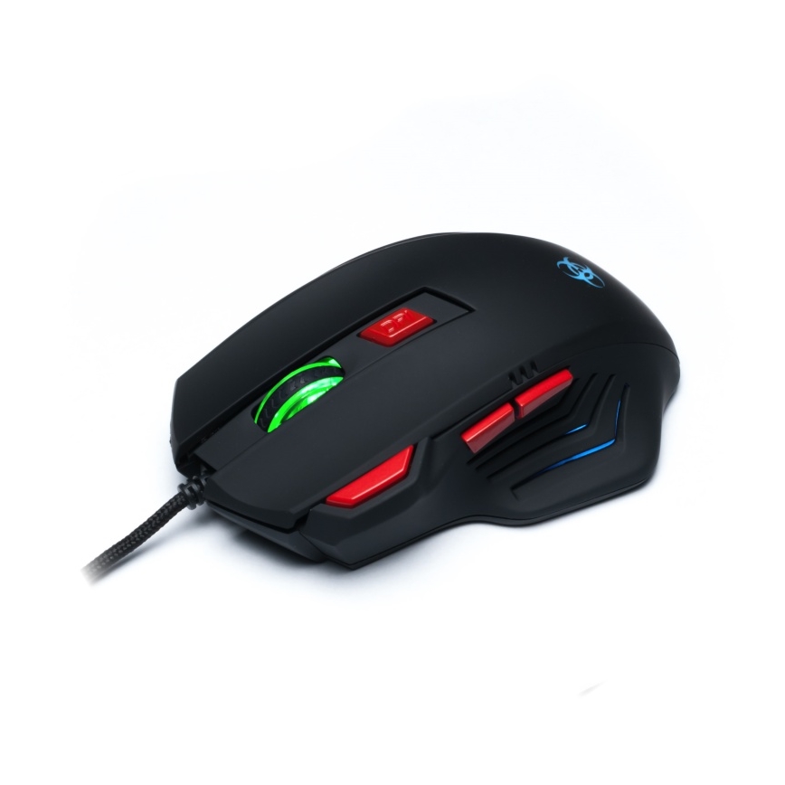 CONNECT IT CI-191 - LED Mouse da gioco con cavo 800/1600/2400/3200 DPI nero