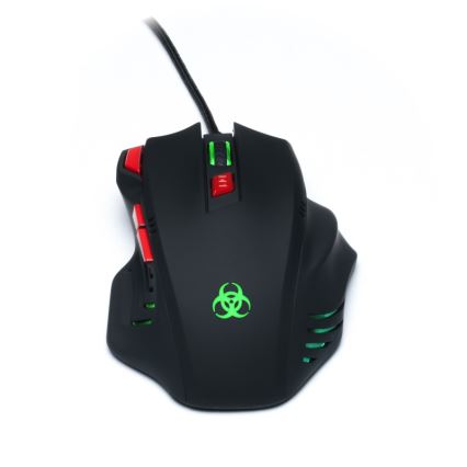 CONNECT IT CI-191 - LED Mouse da gioco con cavo 800/1600/2400/3200 DPI nero