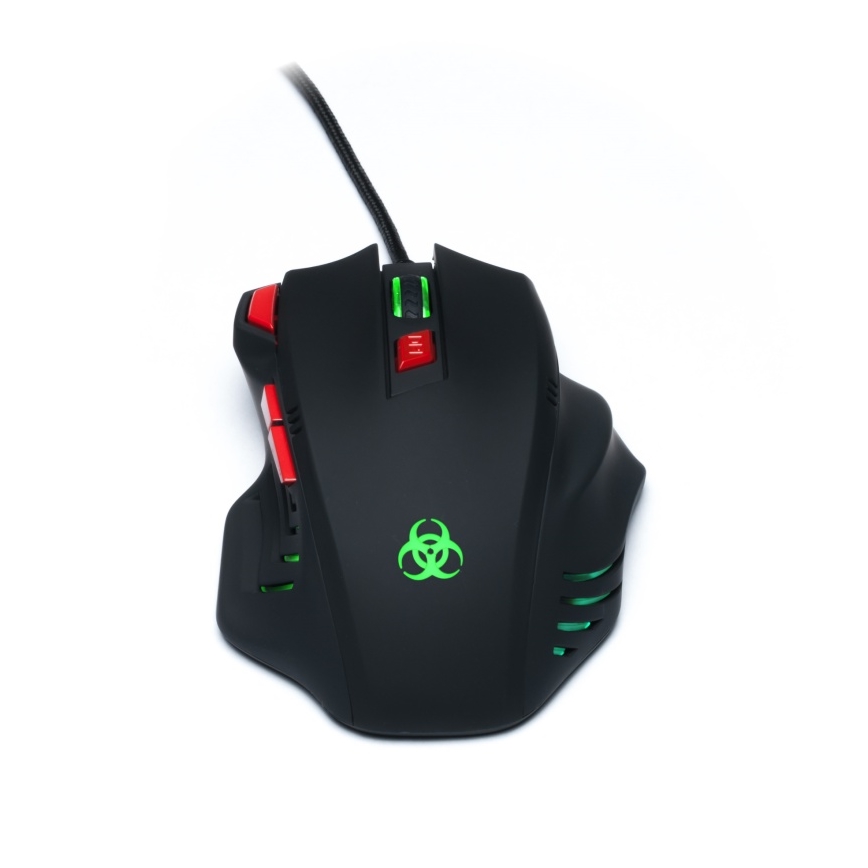 CONNECT IT CI-191 - LED Mouse da gioco con cavo 800/1600/2400/3200 DPI nero