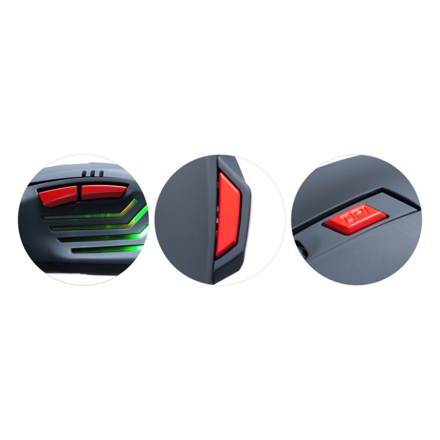 CONNECT IT CI-191 - LED Mouse da gioco con cavo 800/1600/2400/3200 DPI nero