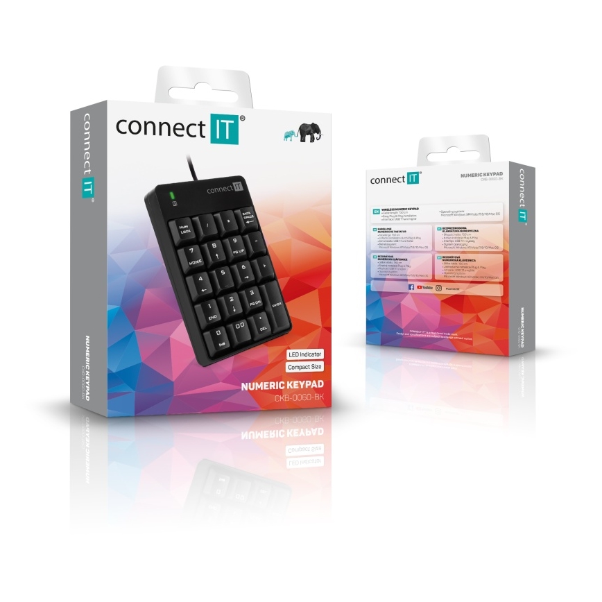 CONNECT IT CKB-0060-BK - Tastiera numerica cablata nero