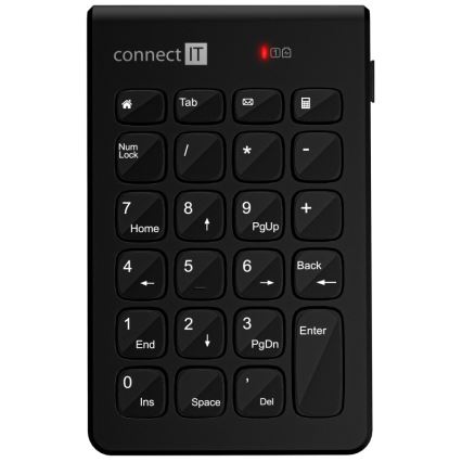 CONNECT IT CKB-0062-BK - Tastierino numerico senza fili 1xAAA nero
