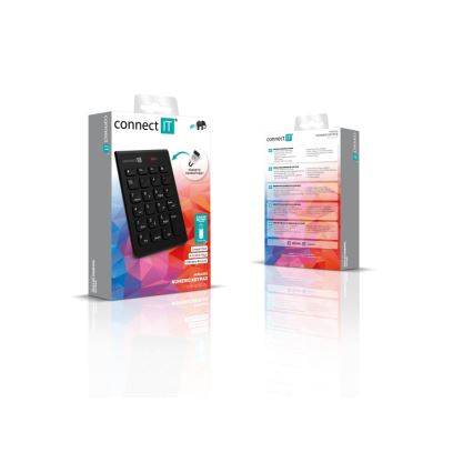 CONNECT IT CKB-0062-BK - Tastierino numerico senza fili 1xAAA nero