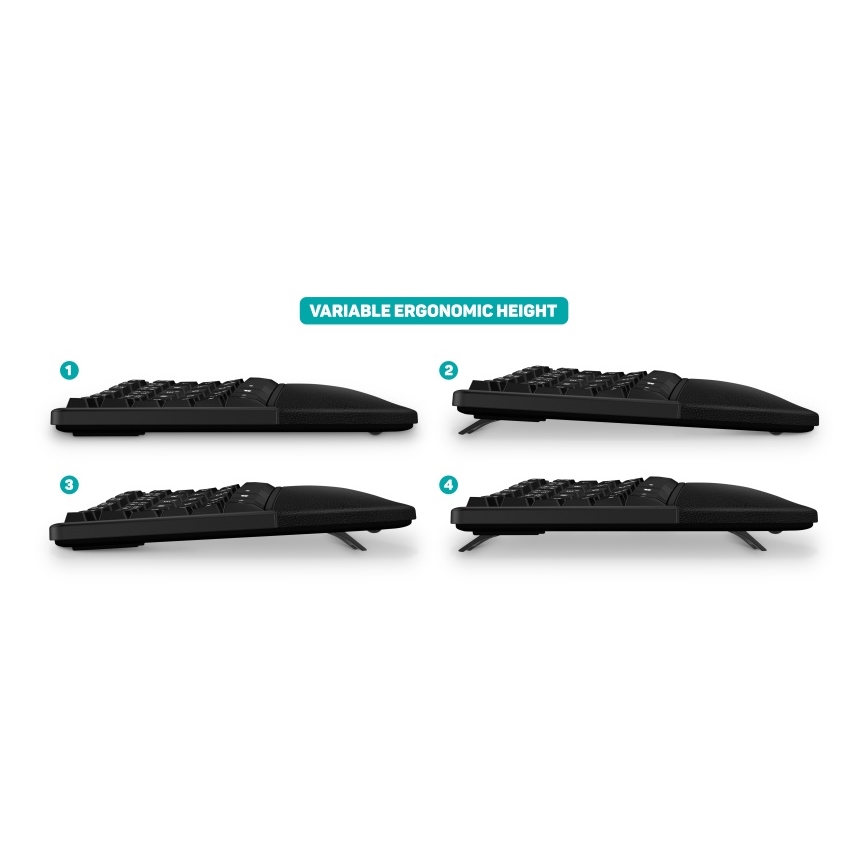 CONNECT IT CKB-2800-CS - Tastiera wireless ergonomica con CZ/SK localization nero