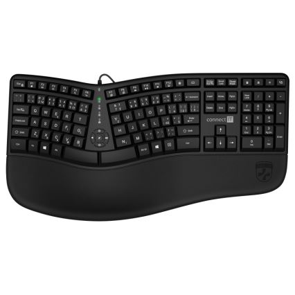 CONNECT IT CKB-2800-CS - Tastiera wireless ergonomica con CZ/SK localization nero