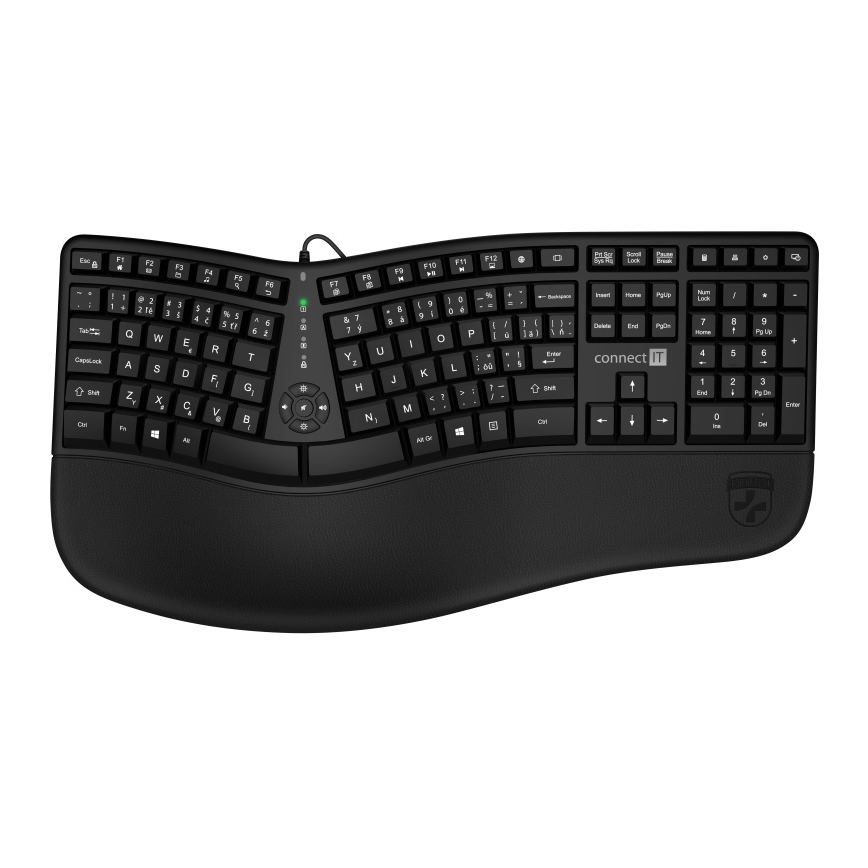 CONNECT IT CKB-2800-CS - Tastiera wireless ergonomica con CZ/SK localization nero