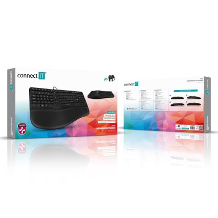 CONNECT IT CKB-2800-CS - Tastiera wireless ergonomica con CZ/SK localization nero