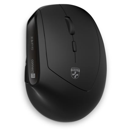 CONNECT IT CKM-6010-CS - Tastiera wireless ergonomica e topo 800/1200/1600/2400 DPI con CZ/SK localization 1xAA + 2xAAA nero