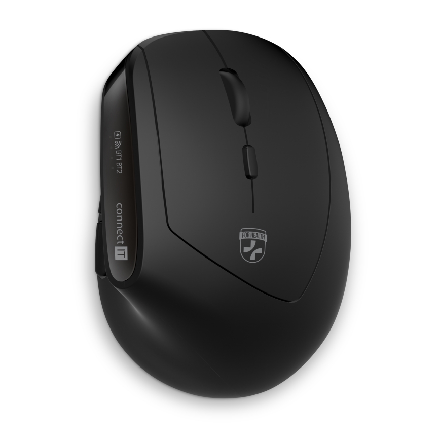 CONNECT IT CKM-6010-CS - Tastiera wireless ergonomica e topo 800/1200/1600/2400 DPI con CZ/SK localization 1xAA + 2xAAA nero