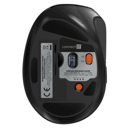 CONNECT IT CKM-6010-CS - Tastiera wireless ergonomica e topo 800/1200/1600/2400 DPI con CZ/SK localization 1xAA + 2xAAA nero