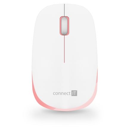 CONNECT IT CKM-7801-CS - Tastiera e mouse wireless 1200 DPI con CZ/SK localization 1xAAA + 1xAA bianco/rosa