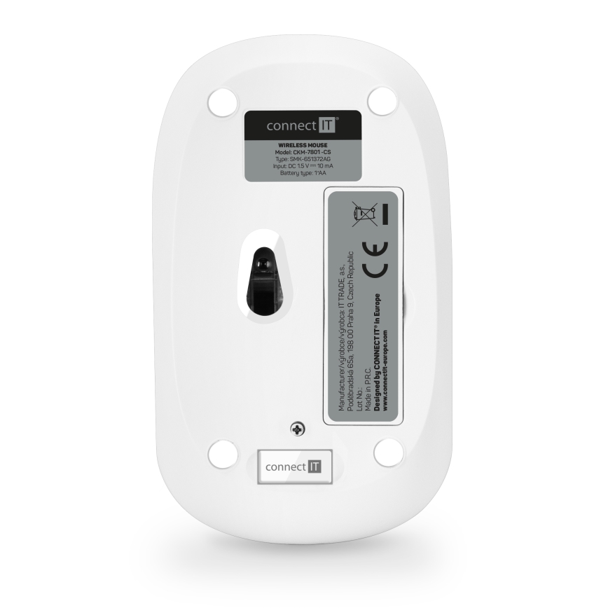 CONNECT IT CKM-7801-CS - Tastiera e mouse wireless 1200 DPI con CZ/SK localization 1xAAA + 1xAA bianco/rosa